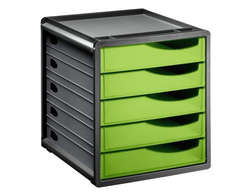 Rotho Spacebox 5 Schübe geschlossen grün, 330x285x320 mm