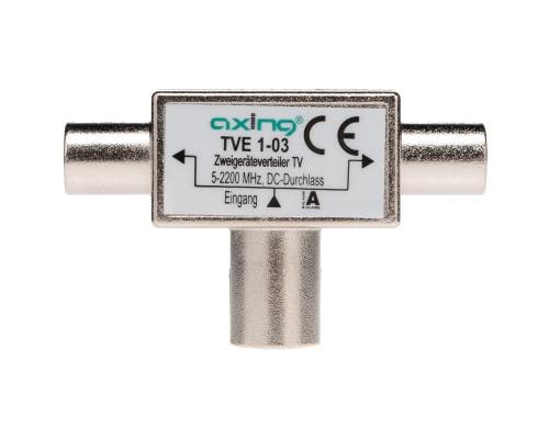 KOAX-Zweigeräteverteiler TV zum Anschluss von 2 TV-Geräten