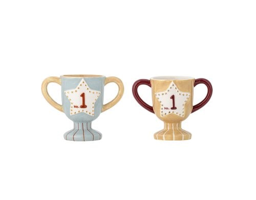 Bloomingville Tassen Trophy, 2er Set 12.5x10x7.5 cm (BxHxT), Steingut