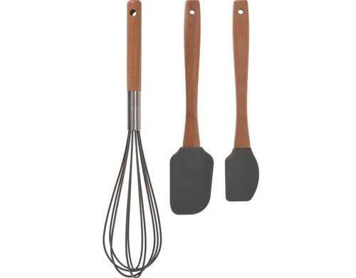 FURBER Backutensilien 3er Set Silikon/Holz, 3-teilig