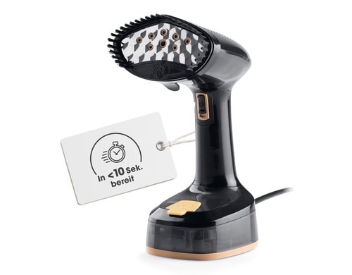 CLEANmaxx Dampfbürste faltbar 1600W schwarz 1600W schwarz 165ml Tank, Dampfglätter