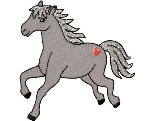 Monoquick Aufbügelbild Basic Pferd mit Herz 7.6 x 7.7 cm