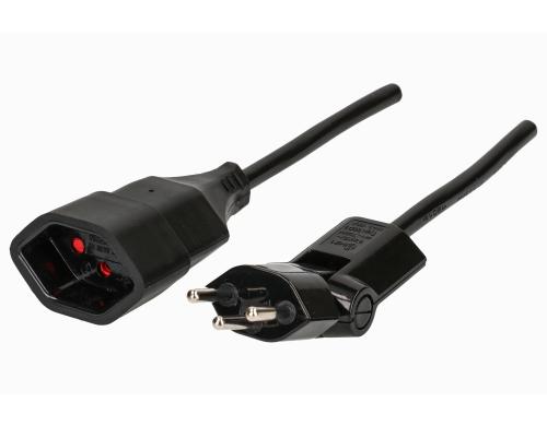 Max Hauri Verlängerungskabel 3 m schwarz Clip-Clap-Stecker angespritzt, Kinderschutz