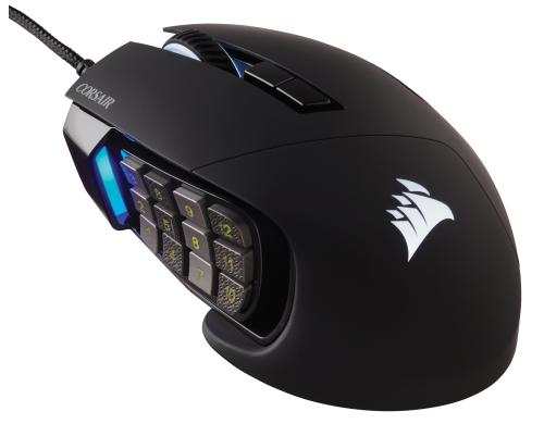 Corsair Scimitar RGB Elite, schwarz MOBA/MMO Gaming Mouse, RGB, 18000dpi, USB