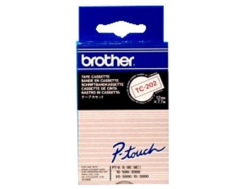 Brother P-Touch Schriftb TC, 12 mm Band weiss, Schrift rot