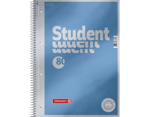 Brunnen Collegeblock Premium Dotted 90g/qm, A4+, 80 Seiten, Dotted, blau