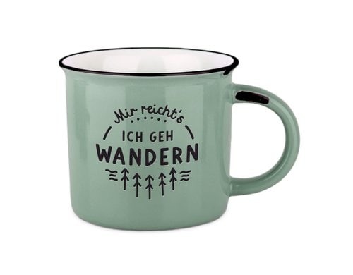 Grafik Werkstatt Becher Vintage Bergglück Mir reicht's