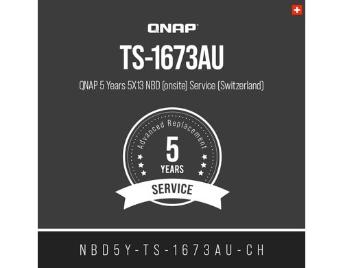 QNAP 5 Jahre 5X13 NBD (onsite) Service (CH) NBD5Y-TS-1673AU-CH, Electronic copy