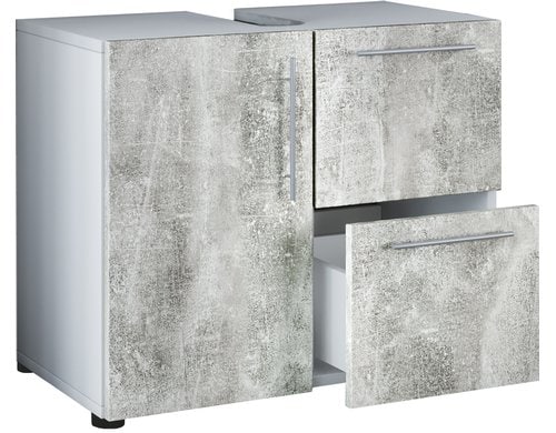 VCM Badzimmer Unterschrank Flandu Weiss/Beton