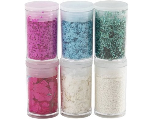 Creativ Company Glitter- und Pailetten-Sor. Bio mehrfarbig, 6 x 5 g