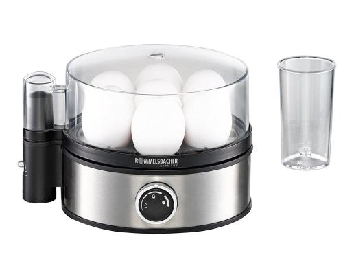 Rommelsbacher Eierkocher 20.ER 400 für max. 7 Eier, Edelstahl/schwarz
