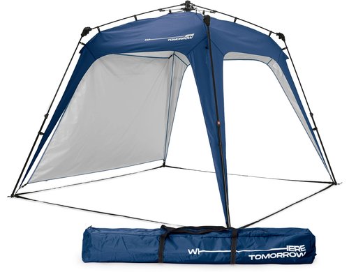 Where Tomorrow Pop Up Pavillon Blau 250x250x190cm, 5.9Kg, mit 1 Seitenwand,