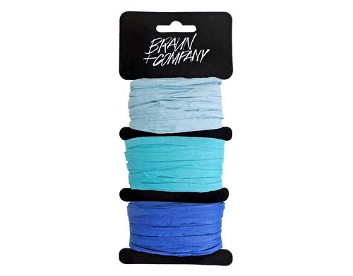 B+C Geschenkband Raffia Blau Mix Pro Farbe 10 Meter