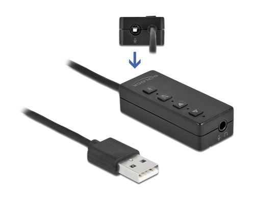 Delock USB Headset und Mikrofon Adapter 2x3,5mm Klinkenbuchse für Windows & Mac OS
