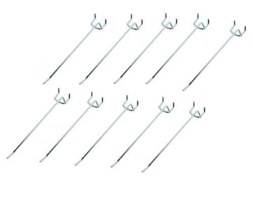EP Einfachhaken für Lochwände 10cm Lochabstand 15mm - verzinkt, 10 Stück
