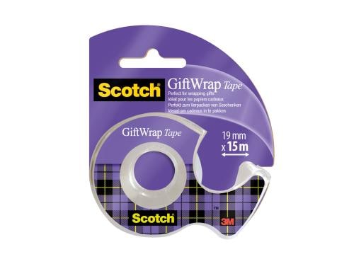 3M Scotch Geschenkklebeband 19mmx15m Handabroller mit 1 Rolle