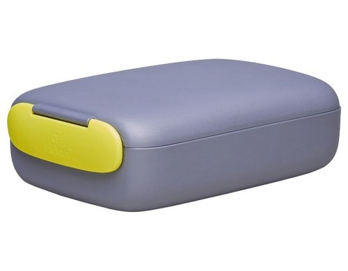 bioloco Lunchbox rectangle -Wicked yellow 13x19.5x6cm, grau/gelb