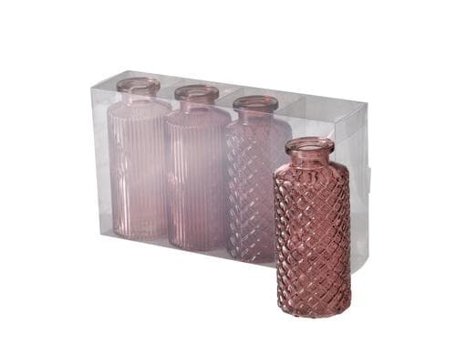 Boltze Vasen  Panja, 4er Set Glas, 14x6 cm (HxD)