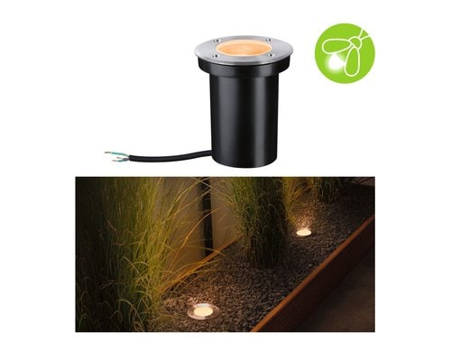 LED Bodeneinbauleuchte Goldlicht insektenf Edelstahl gebürstet Edelstahl, Kunststoff