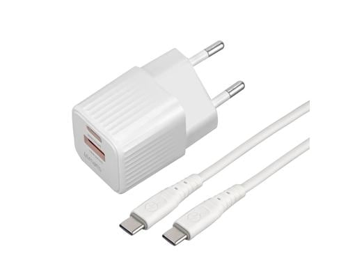 4smarts VoltPlug Duos Mini PD + USB-C Kabel Weiss