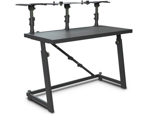 Gravity GFDJT01 DJ Tisch mit flexibler Lautsprecher und Laptop Ablag