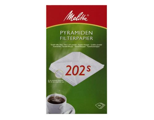 Melitta Filtertüte Pyramide 202s, 100 Stück zu Melitta 170 M/MT, 190, XT180