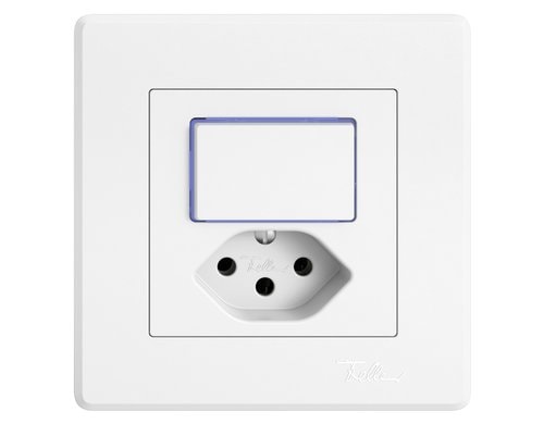 Feller EDIZIOliv BEL 1xT13-1xS3, UP, weiss Komplettset mit Steckklemmen Snapfix