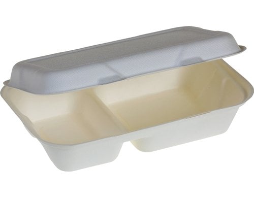 belesse nature  Menübox Zuckerrohr  weiss 50 Stk,2-teilig, 251x166x63mm