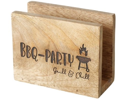 Boltze Serviettenhalter BBQ Mangoholz, 13x6x10.5 (LxBxH)