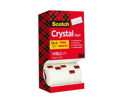 3M Scotch Crystal Klebeband 19mm x 33m 14 Rollen