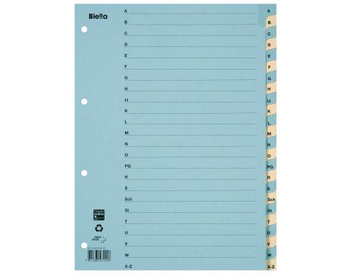 Biella Register Karton A4 A-Z, 4Loch blau,gelb 1 Stück