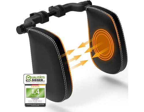 Flipline Kopfstütze Auto schwarz Weisse Nähte,