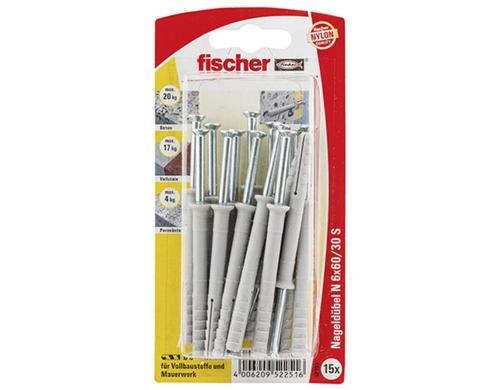 Fischer  84334 Nageldübel 6X60 ZK NV 15 Stück