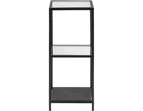 AC Design Regal Seaford Glas/Stahl, 35x37x82,5 cm, Schwarz