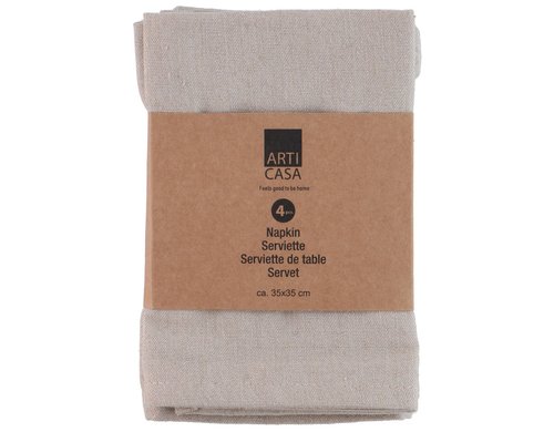 Arti Casa Stoffserviette 4er Set, 35x35 cm Beige