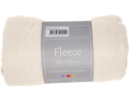 Creativ Company Fleece 125 cm x 150 cm 200 g, Weiss