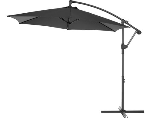 COCON Sonnenschirm Ø 300 cm, Stahl, hängend Grau,  Ø 300 cm, 360 Drehung, UV50