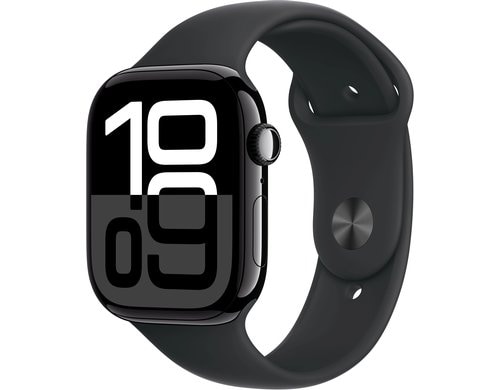 Apple Watch S10 CEL 46 Jet Black Alu M mit Black Sport Band - M/L