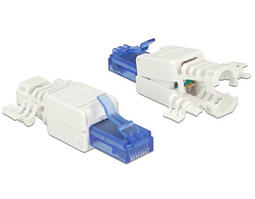 Delock RJ45 Stecker, UTP, Cat.6A, 2 Stück Für Massiv- und Litzenleiter AWG 24-26