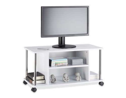 relaxdays TV Möbel mit Rollen MDF China, Weiss