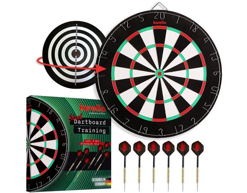 Karella Dartboard Training Set inkl. 2 Satz Steeldarts
