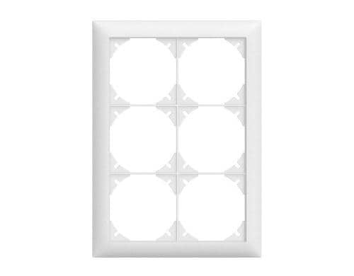 Feller EDIZIOdue 6er Abdeckrahmen 6-fach Rahmen mit Einheitsausschnitt, weiss