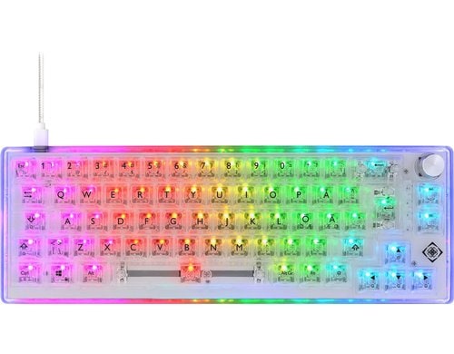 Deltaco TKL Gaming Keyboard mech RGB, trans CH-Layout, mechanisch, RGB, Transparent