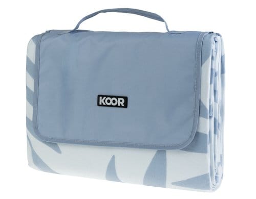 KOOR Picknickdecke Leaves blau 200 x 250cm , 100% Polyester