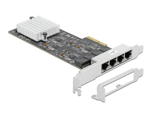 Delock PCI Express-x4 Netzwerkkarte,4x2.5GE RTL8125B Chipset, inkl.LP Slotblech