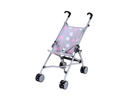 Puppenbuggy Sim star grey pink