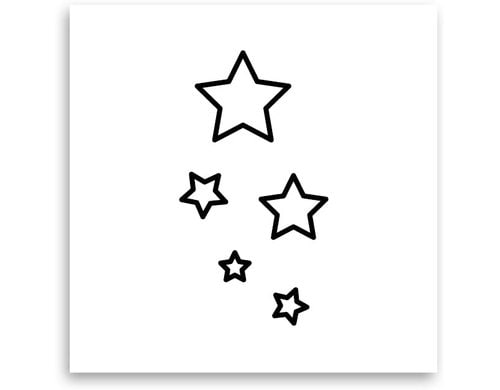 minink Tattoo Fünf Sterne Grösse: S (2.0 cm x 3.7 cm)