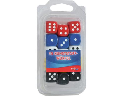 Noris Würfel Kunststoff bunt Alter: 3+, 15Stk.