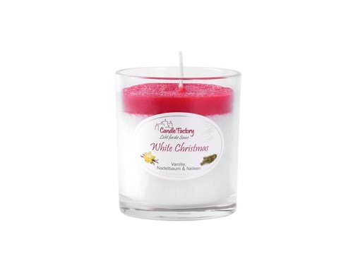 Candle Factory Party Light White Christmas Brenndauer 30h, H: 8.3 cm, D: 7.3 cm
