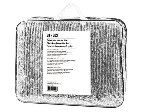 STRUCT Aluminium Schattennetz F02704 3x4 m, 80% Schattierung